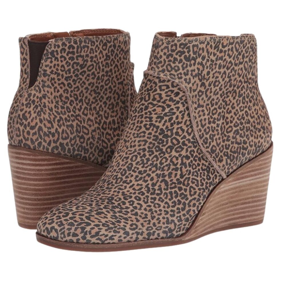 NWOB Lucky Brand Zanta Women's Boots eyelash Sophia Leopard Size 8.5